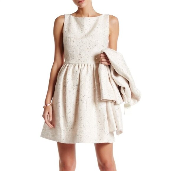 kate spade Dresses & Skirts - Kate Spade Tweed Fit & Flare Sequin Dress w/Pockets Ballerina Pink Size 6